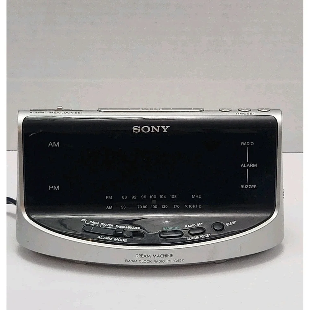 Vintage Sony Dream Machine ICF-C492 Alarm Clock Radio AM FM Tested Works